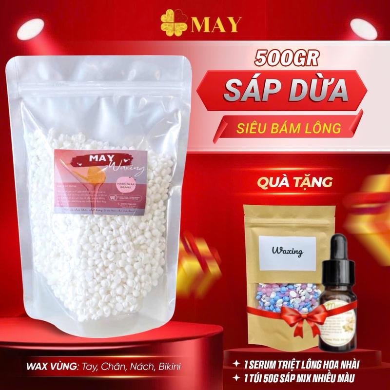 TÚI SÁP 500g DỪA 100% ( tặng kèm 1b sáp màu + serum + que gỗ ) Kem Women Nữ