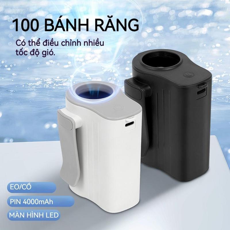  【BINHVANG Quạt Cầm Tay & Đeo Thắt Lưng Mini 4 trong 1 Có Thể Điều Chỉnh Đến 100 Tốc Độ Quạt Yên Tĩnh Luồng Không Khí Tốc Độ Cao Pin 4000mAh Màn Hình LED Thời Lượng Pin 3-11 giờ Siêu Nhẹ 180g 