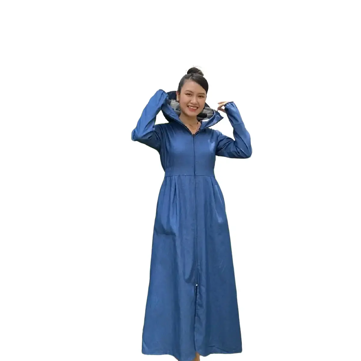 Áo nắng toàn thân vải bò 2 lớp - có xẻ sau Nữ Women Dress
