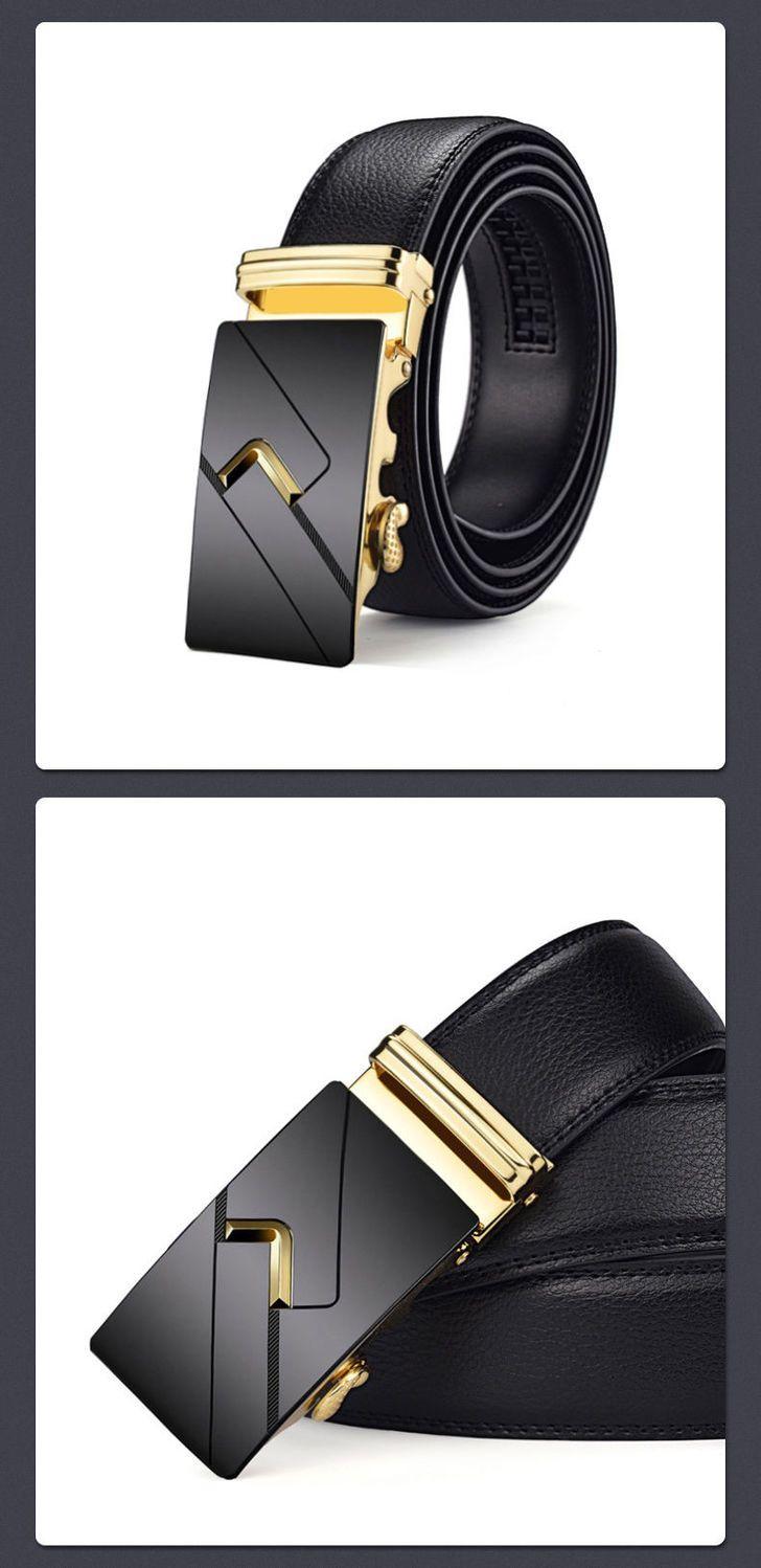 Product Introduction of Men's Leather Belt Automatic Buckle Cowhide Belt Korean Fashion Men's Casual Business Men's Youth Pant Belt 9