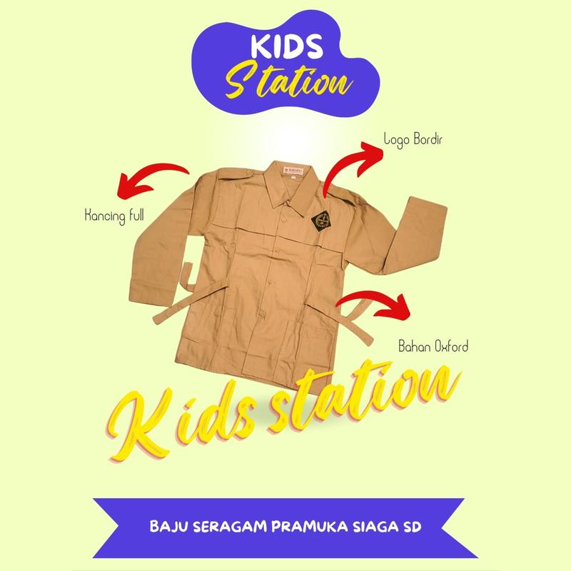 Baju Pramuka Siaga dan Penggalang Lengan Panjang SD Kelas 1 2 3 4 5 6 dan 7 8 9 10 11 12 Atasan SEragam Sekolah SD MI Bahan Katun Oxford 2