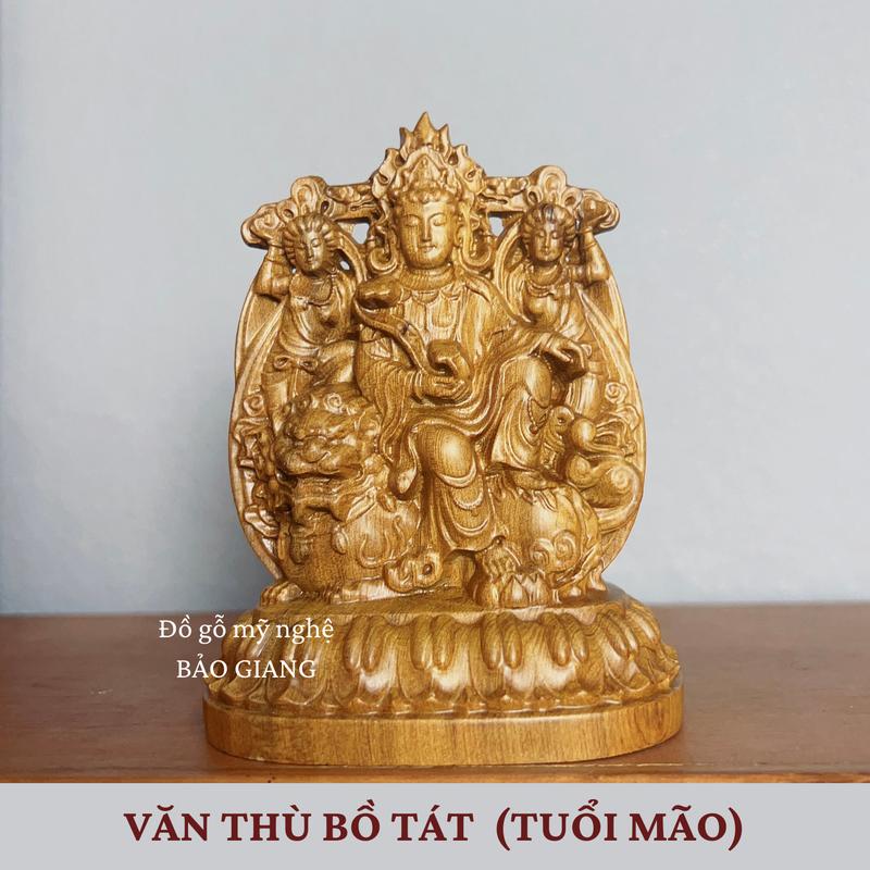 Product Introduction of Tượng phật bản mệnh theo tuổi bằng gỗ bách xanh (cao 12 ngang 9 sâu 6,5 cm) 21