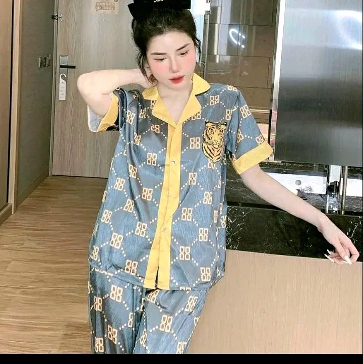 Bộ pijama hổ chữ lụa xước 40_60kg