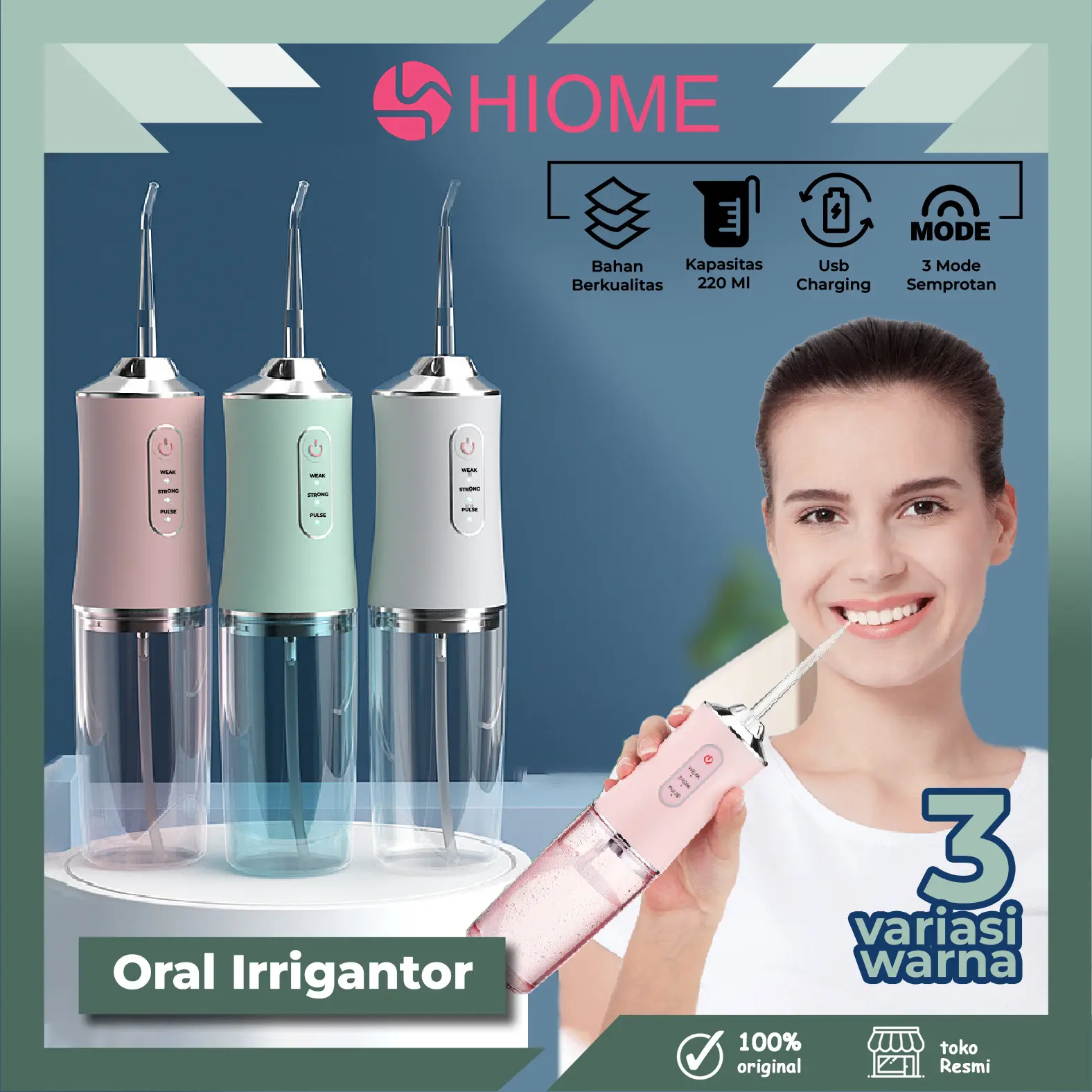 HIOME Alat Pembersih Gigi Water Pulse Jet Dental Floss