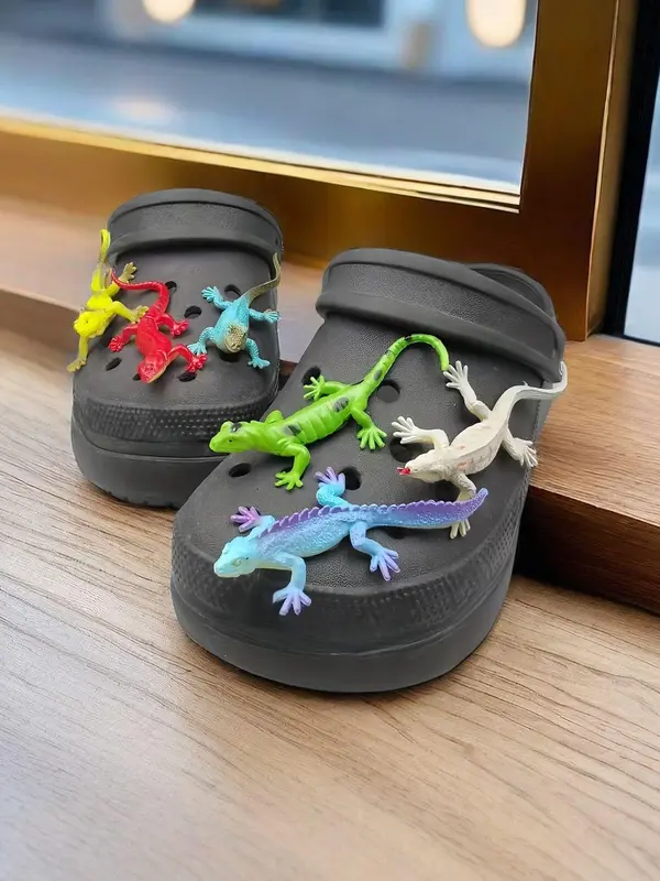 Cute Lizard Shaped Shoe Decoration, 1 Set  Fashionable Novelty Shoes Decorations for Clogs Design, Dazzling Glamour Trendy Holiday Shoe Accessories for Women & Girls 4