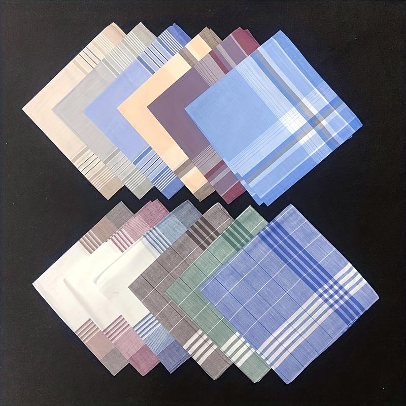Product Introduction of 12pcs Handkerchief Mixed Style Mixed Color, Men's Light Color Series Handkerchief 10