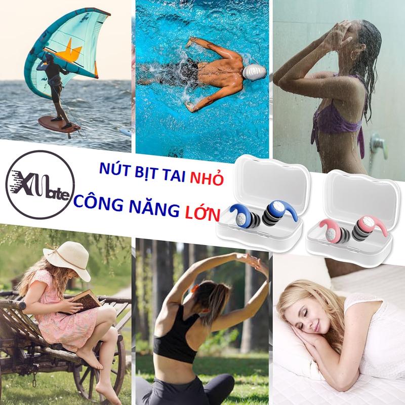 Nút Bịt Tai Chống Nước Cho Trẻ Em Khi Tắm, Đi Bơi, Bịt Tai Chống Ồn 3 Lớp Silicon Giúp Bé Tập Chung Học Bài, Làm Bài Tập Nam 5
