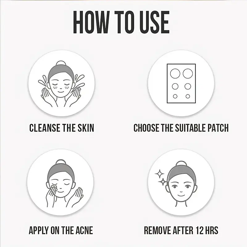 Miếng Dán Mụn Trứng Cá, Nhẹ Và Không Gây Kích Ứng, 360pcs / 180pcs, Chất Liệu Hydrocolloid, Nhiều Màu Sắc 3