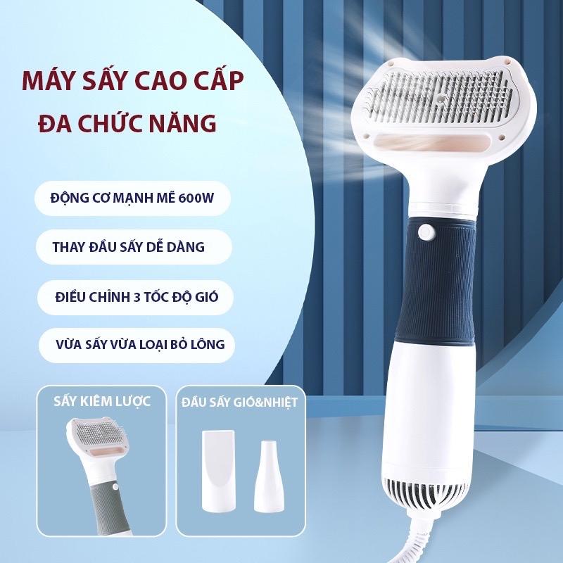 Máy sấy lông 3in1 kiêm lược chải lông cho chó mèo nhập khẩu cao cấp hộp  sấy