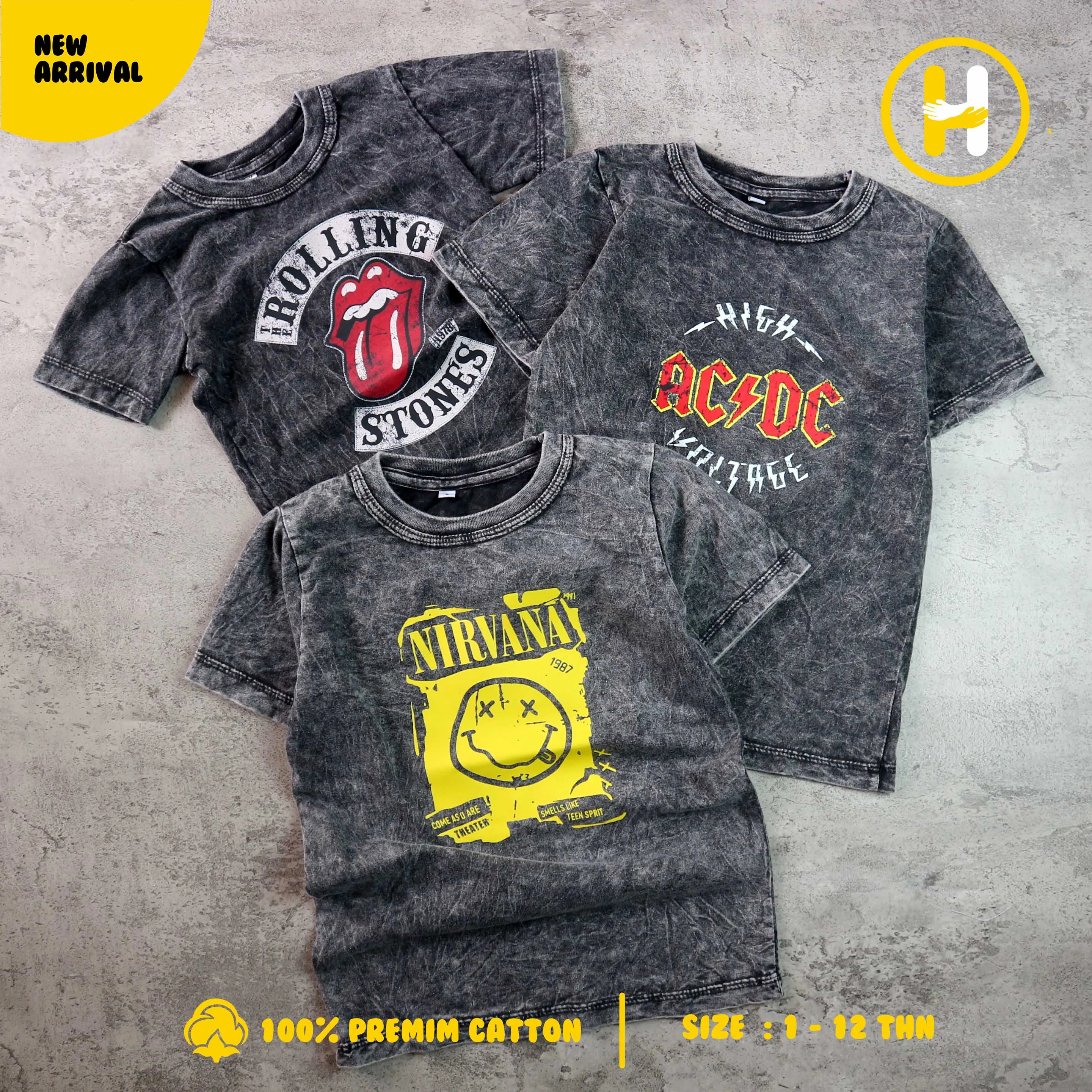 kaos distro anak, kaos anak, kaos sandwash anak motif band