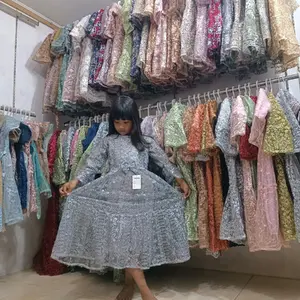 Gamis brukat anak mewah terjangkau 3 s/d 10 tahun