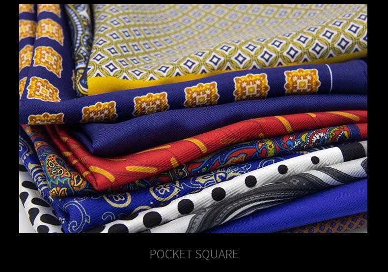 Product Introduction of Men 100% Silk Pocket Square Print Real Satin Small Square Scarf Gentleman Business Suit Shirt Chest Scarf Handkerchief 30*30 Cm 16