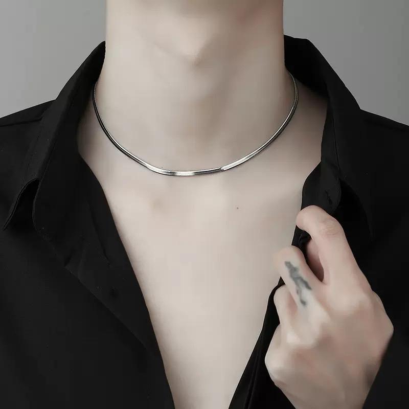 Product Introduction of Dây chuyền lụa dẹp bóng chất liệu bạc Italy s925 sang trọng unisex cho nam nữ - vòng cổ thanh lịch 7