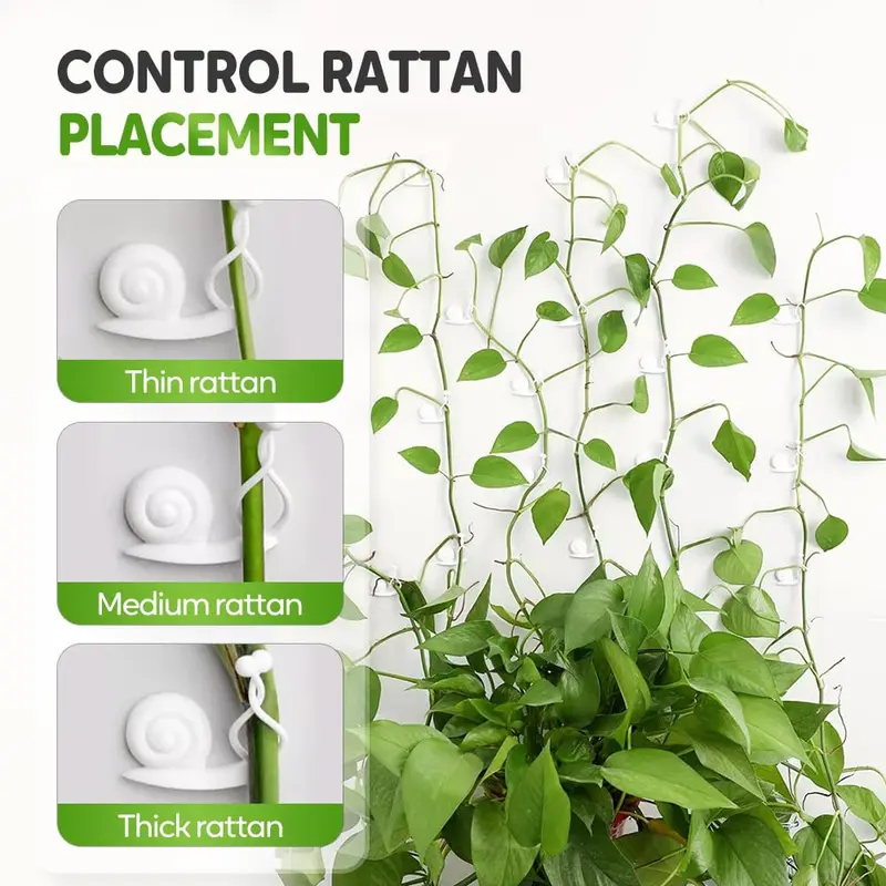 Mini Cute Snail Design Plant Climbing Wall Clip, Self Adhesive Plant Wall Clip for Climbing Plants, Multipurpose Plant Climber Support 3