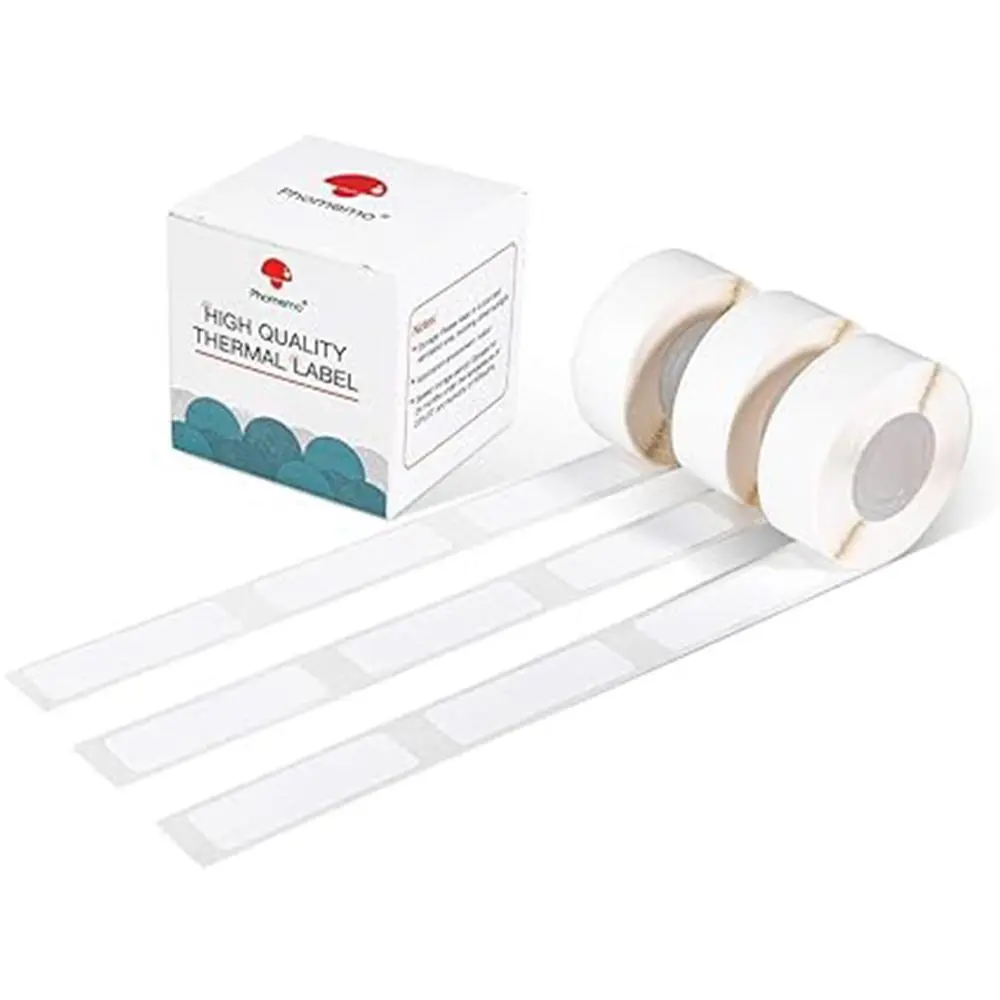 Phomemo D30 Thermal Self-adhesive Label, Three Rolls in A Box, Compatible with Phomemo D30 Label Printer, Suitable for Home, Office, School, White