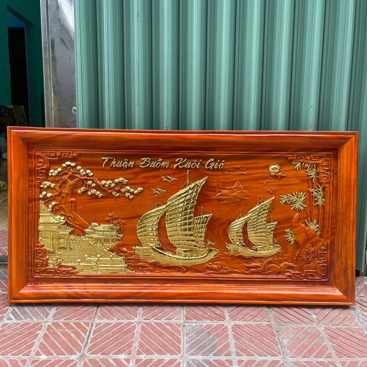 Tranh Gỗ Dát Vàng 41x81