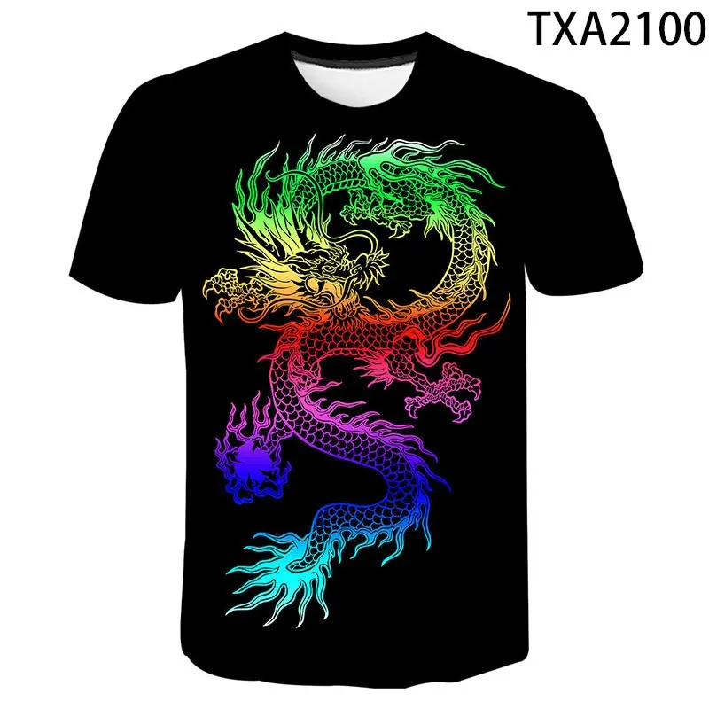 Animation Dragon Ball Peripheral Short Sleeve 3D Double-sided Dragon Pattern Printed Summer Men's and Women's Short Sleeve T-shirts Animation Peripheral Lovers Clothing Top Casual Menswear