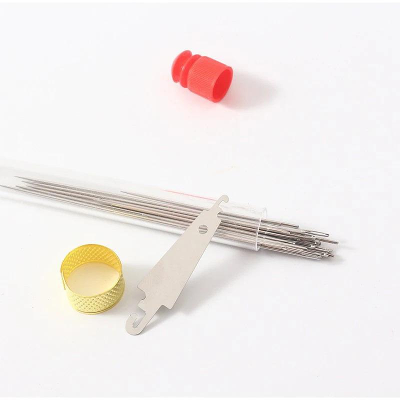 1/2/3/5/8Sets Alat Jahit Jarum Baja Mata Besar Dengan Benang Jarum Jahit Tangan Jarum Baja Portabel Rumah Tangga Jarum Kecil Jarum Bordir