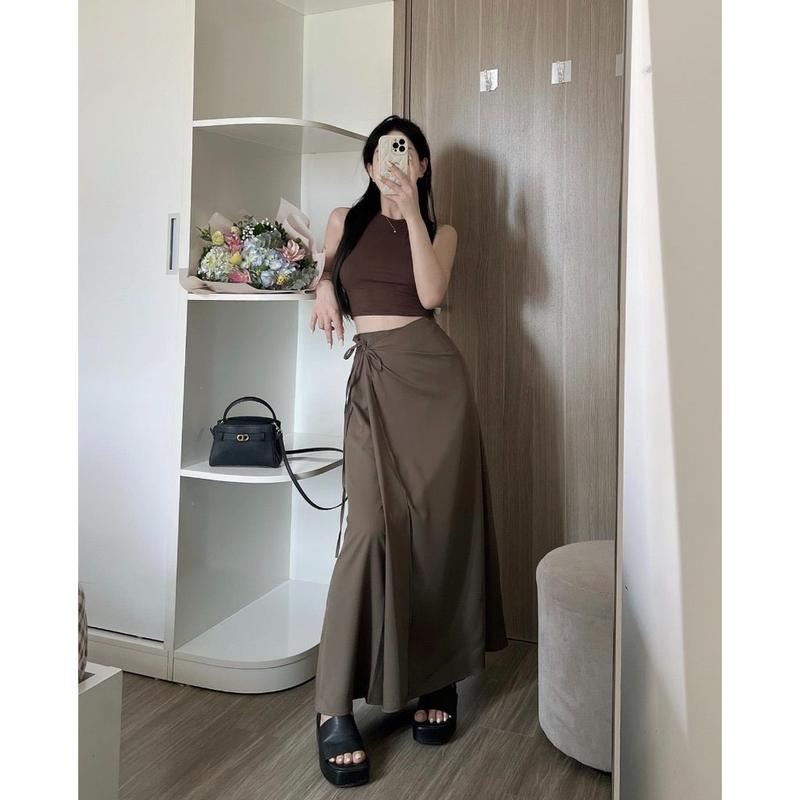 [Bigsize]Chân váy 03 cạp cao dáng dài chạm gót che khuyết điểm đùi to đủ size 50kg đến 100kg Nữ Women