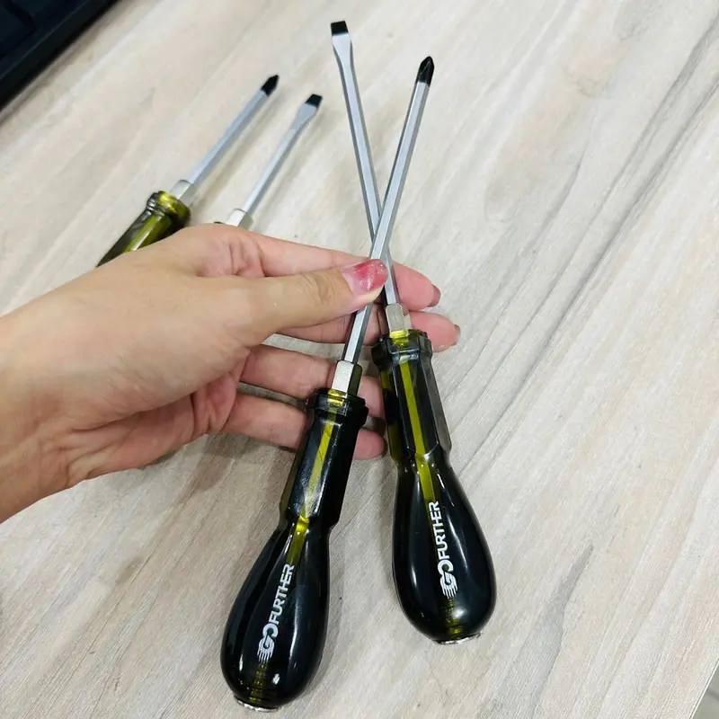 Combo Tô vít đóng Go Futher, tô vít đóng dẹp và tô vít đóng bake, size 6mm, 8mm (-)(+), các kích thước dài ngắn (100mm và 150mm và 200mm) 6