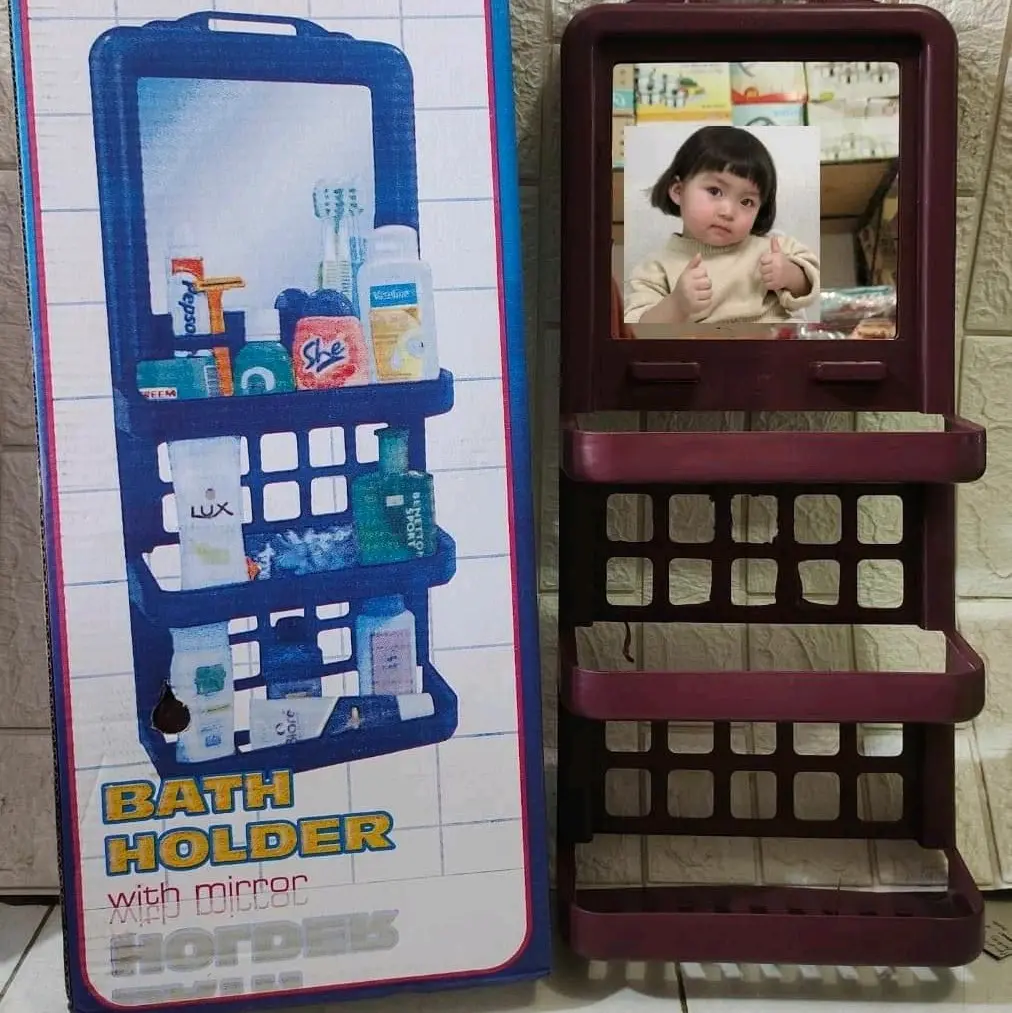 cermin kaca kamar mandi bath holder