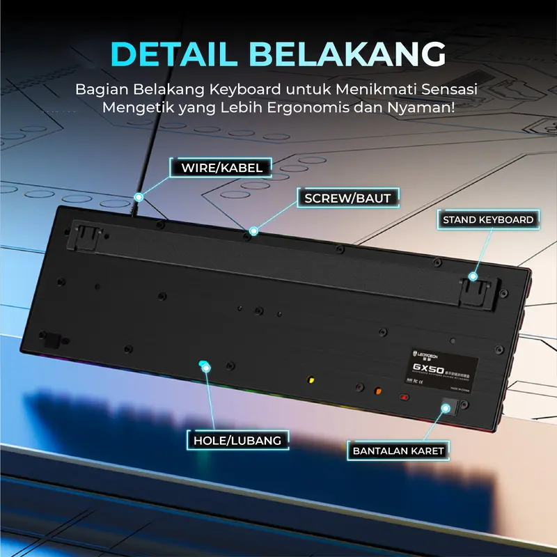 JERTECH Keyboard Computer Gaming Kabel Usb K348 Full LED Backlight Mouse 6