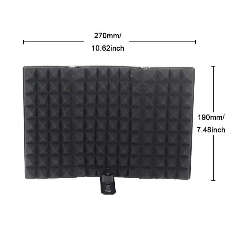 Peredam Suara Microphone Wind Screen Sound Insulation 3 Panel Speaker 4