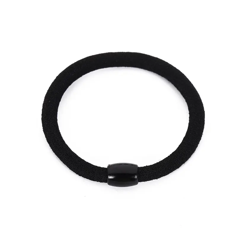 Black Thick High Elastic Thick Hair Rope Hair Band Simple Adult Durable Hair Band Head Rope Headdress Wholesale hairrope claw  clip  ponytail minimalyst  label