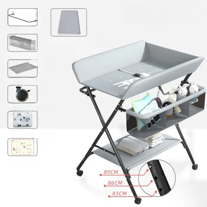 Bàn Thay Tã _x0008_Xếp Gọn Cho Mẹ Và Bé Castle Baby Full (Có Bánh Xe)  🔰EuroS Store🔰 1