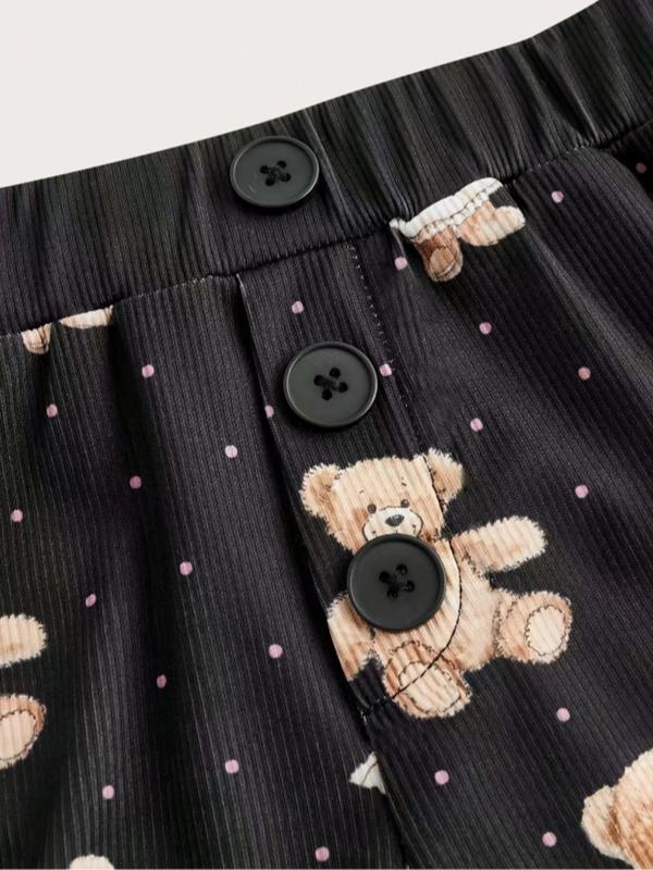 Women's Bear Print Shorts, Casual Comfy Breathable Shorts for Daily Wear, Ladies Bottoms for Summer 3