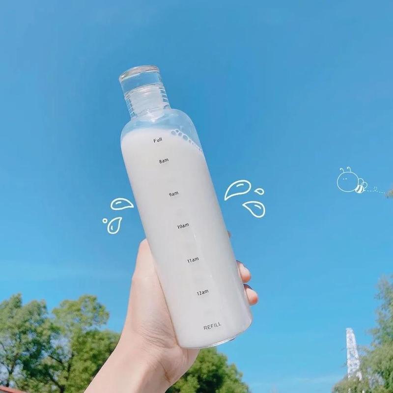 Product Introduction of 500/700ml Transparent Straw Water Bottle With Lids Cover Portable Cute Water Cup M4T0 27