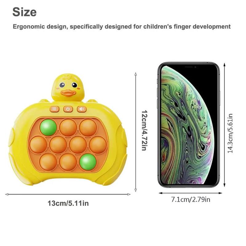 Cute Duck Design Quick Pop it Game Toy, Decompression Breakthrough Puzzle Pop Game Machine, Anxiety & Stress Relief Toy for Kids & Adults 1