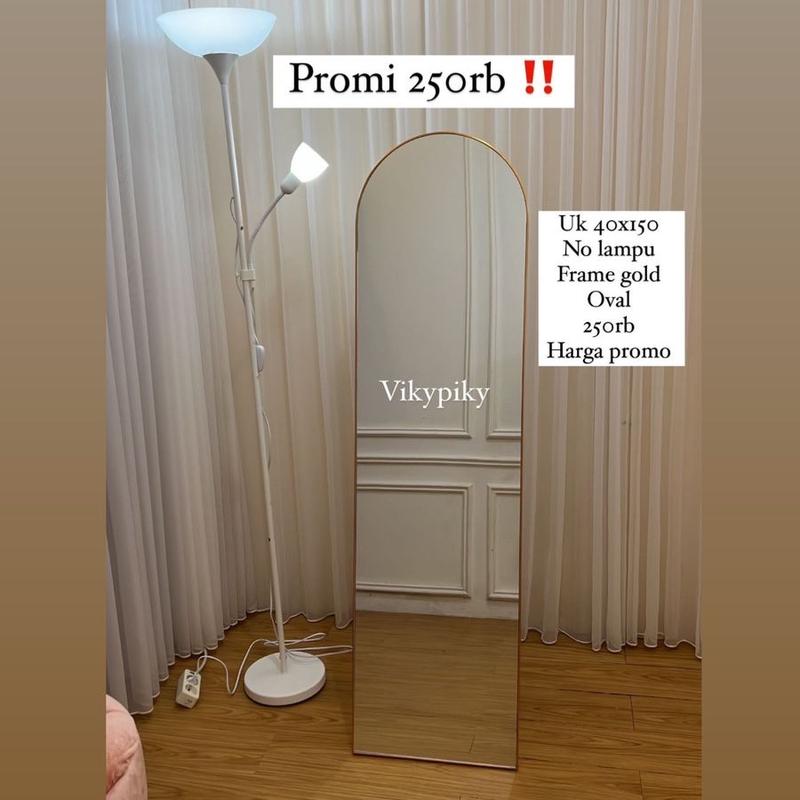 TERMURAH Vanity mirror OVAL by Vikypiky ukuran 40x150cm Kaca 4