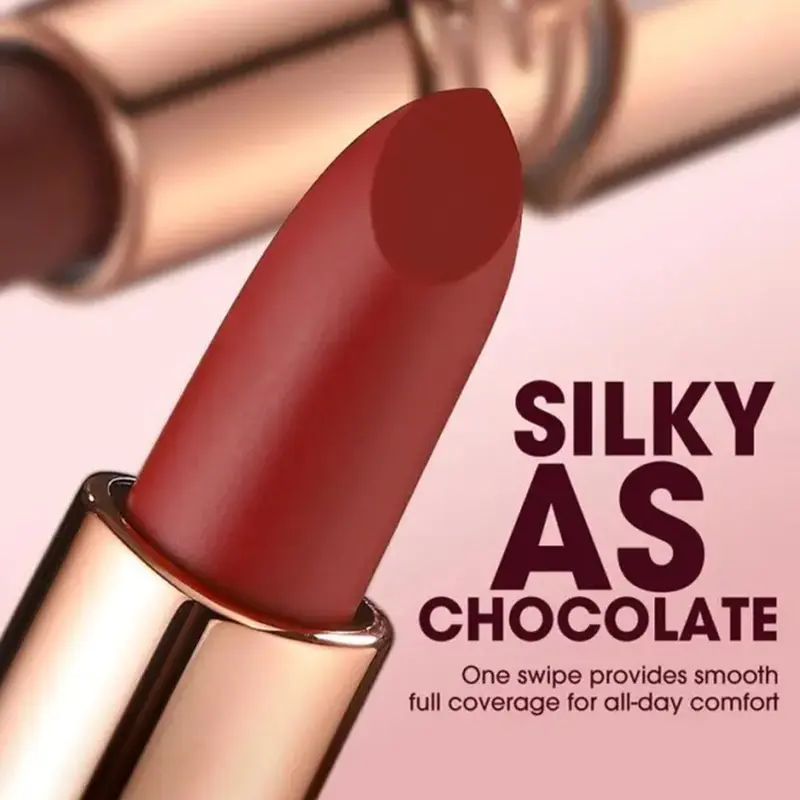 【TERSEDIA&COD】O.TWO.O Lipstik Nude Lembut Lip Balm Lipstik 8 Warna Tahan Air Tahan Lama 5