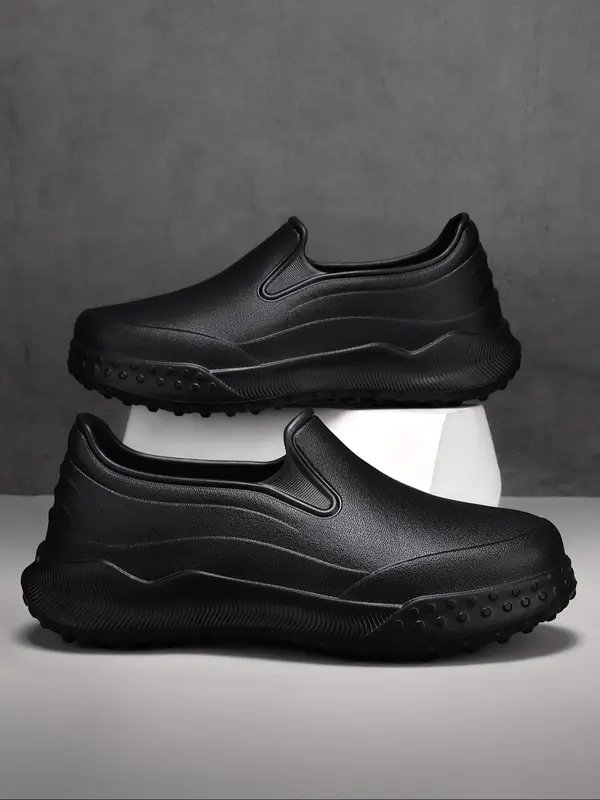 Men's Business Solid Color Slip on Low Top Shoes, 2024 New Style Casual Comfortable Non-slip Work Shoes for Daily Wear, Perfect for Men for Outdoor & Indoor 3