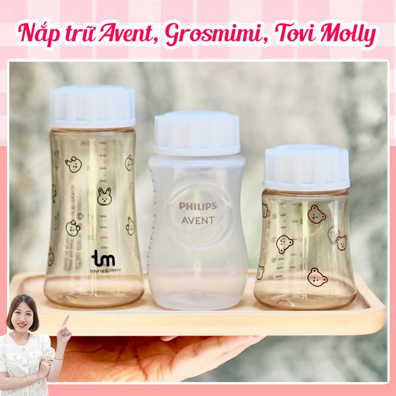 Nắp trữ sữa cho bình sữa Avent, Grosmimi, Tovi Molly, Mother K