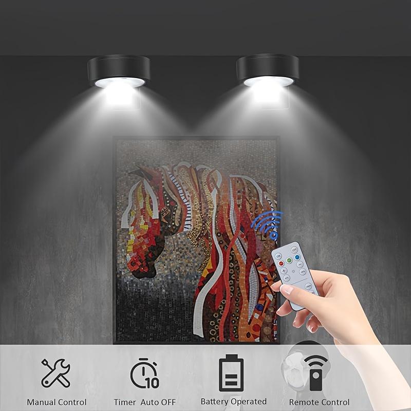 Product Introduction of 3-Pack Battery-Powered LED Picture Lights with Remote, Press Control, Adjustable Color Temperature, and Timer, Wireless Metal Wall Art Lighting for Gallery, Stairs, Corridors, Bedroom Frame Decoration 5
