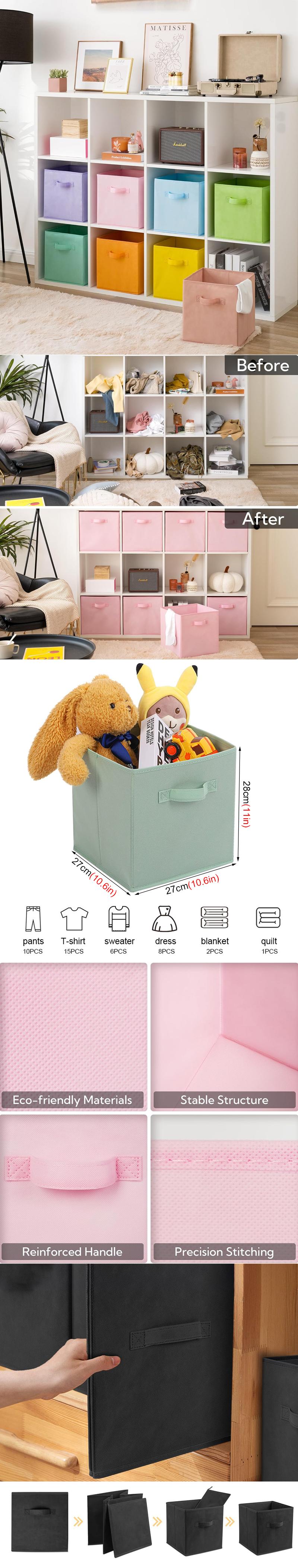 Product Introduction of Fabric Storage Cubes Drawer For Closet And Toys Storage Home Supplies Clothing Underwear Storage box 1