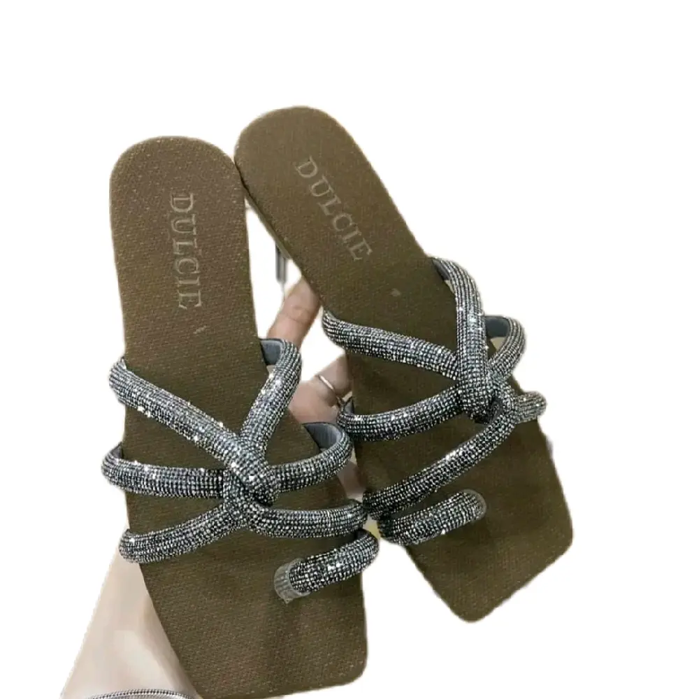 Dép Lê Nữ Xỏ Ngón Dây Đá TO Đan Chữ X Sáng Mềm Đen Size 35-42