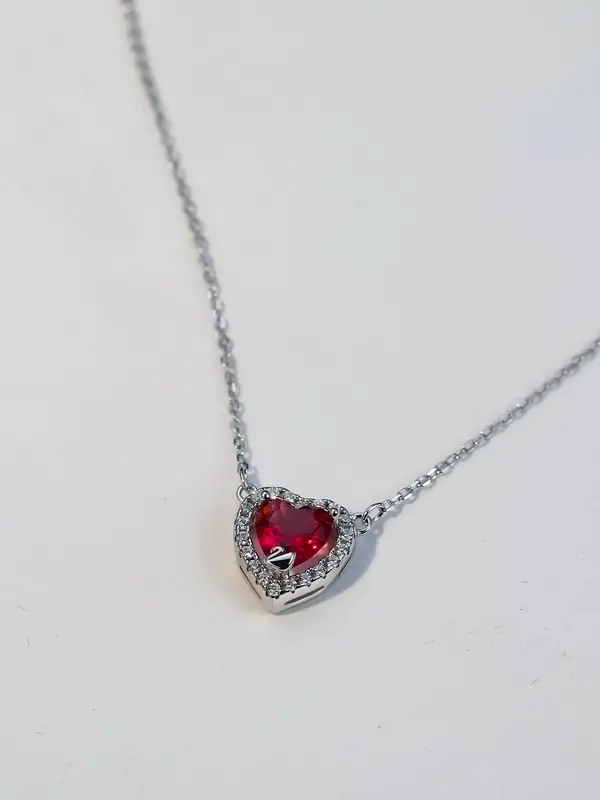 S925 Sterling Silver Heart Shaped Pendant Necklace with Box, Artificial Zircon Decor Necklace for Women & Girls, Trendy All-match & Exquisite Jewelry for Birthday Gift 2