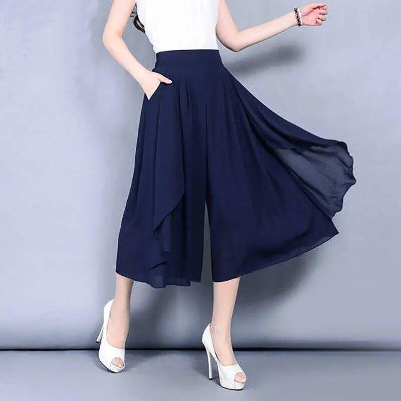 Product Introduction of Quần Váy Culotte, Phong Cách Quý Cô, Quần Ống Rộng, Dành Cho Nữ, Chất Liệu Voan, Quần Thường Ngày Phong Cách Hàn Quốc, Dáng Rộng Vừa Vặn, Quần Cropped Women Pants 8