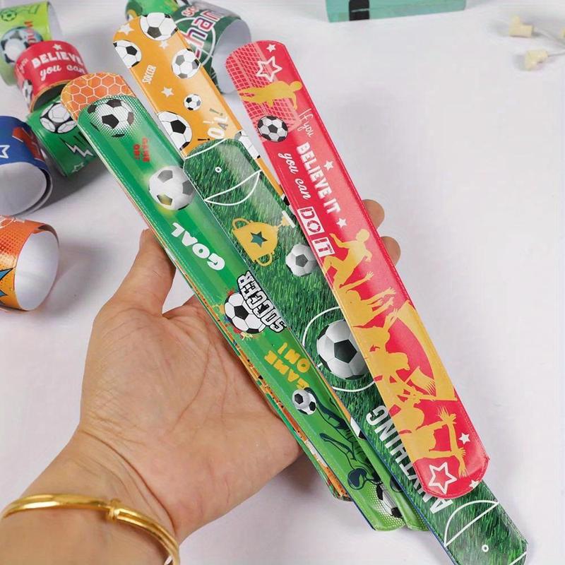 Soccer Slap Bracelet, 24pcs Wristband Toy for Birthday Party Favors, Football Theme Party Decoration, Euro 2024 Decorations, Party Supplies 3