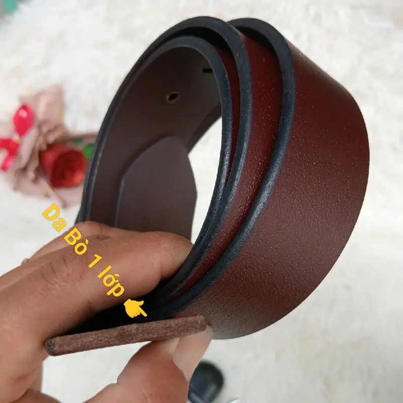 Dây Thắt Lưng Da bò Không Đầu khóa ( Da Bò thật 100.% ) bản dây 3.8cm 4