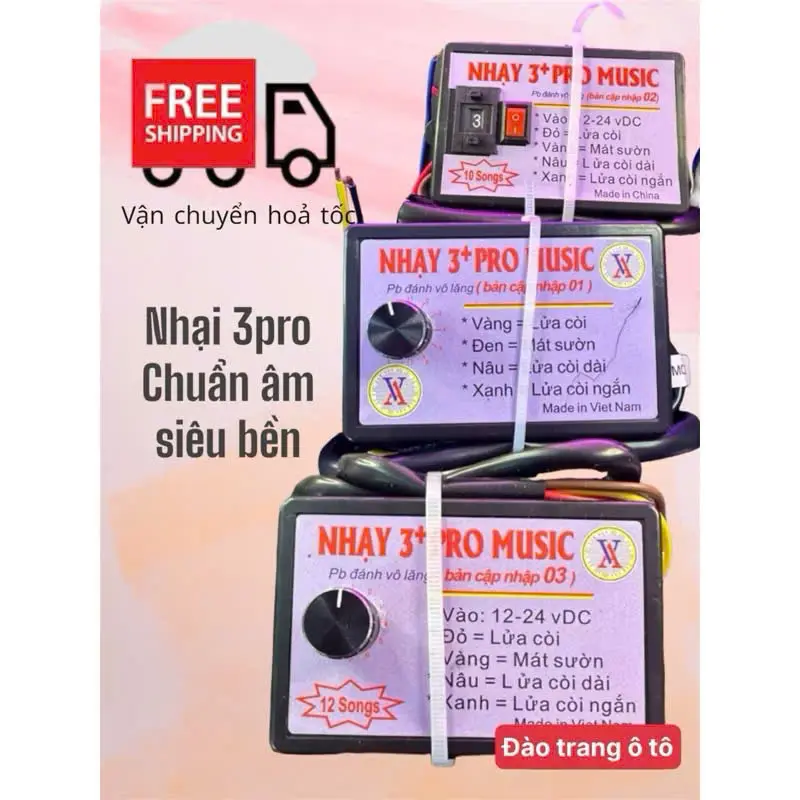 Nhại còi 3 pro gắn xe máy ô tô hàng âm chuẩn
