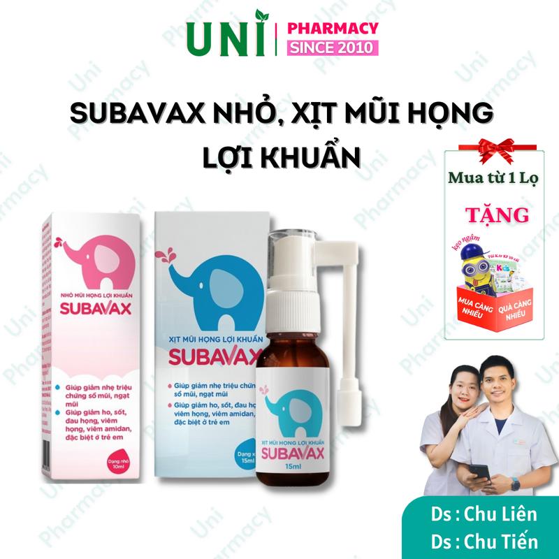 Subavax Sản Phẩm Bổ Sung lợi khuẩn cho mũi họng dạng nhỏ 10ml và xịt 15ml