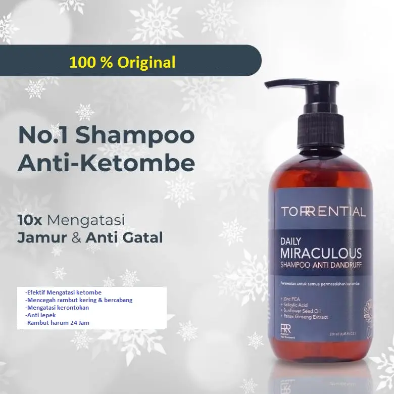 Original TORRENTIAL Shampoo Anti Ketombe Bergaransi - Daily Miraculous Shampoo (100% Garansi Uang Kembali) Conditioner Haircare