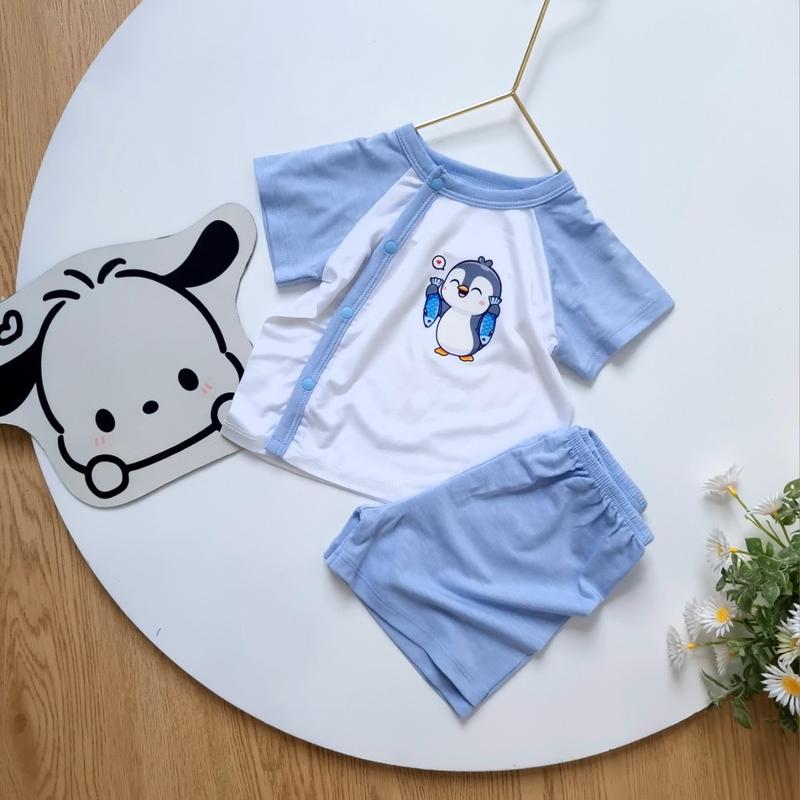 Bộ cộc thun lụa mùa hè Bunny cho bé trai - bé gái 3-10kg 0