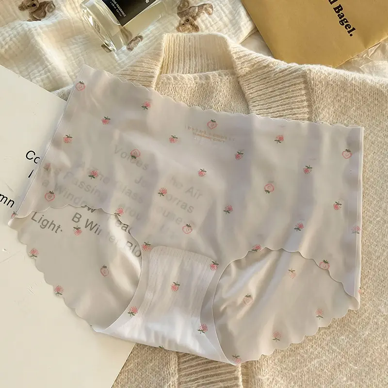 Set 10 Quần Lót Nữ Su Thạch Dâu Tàng Hình Cao Cấp Cạp Cao Không Đường May Mặc Quyễn Rũ Mát Mẻ Không Lộ Viền 5