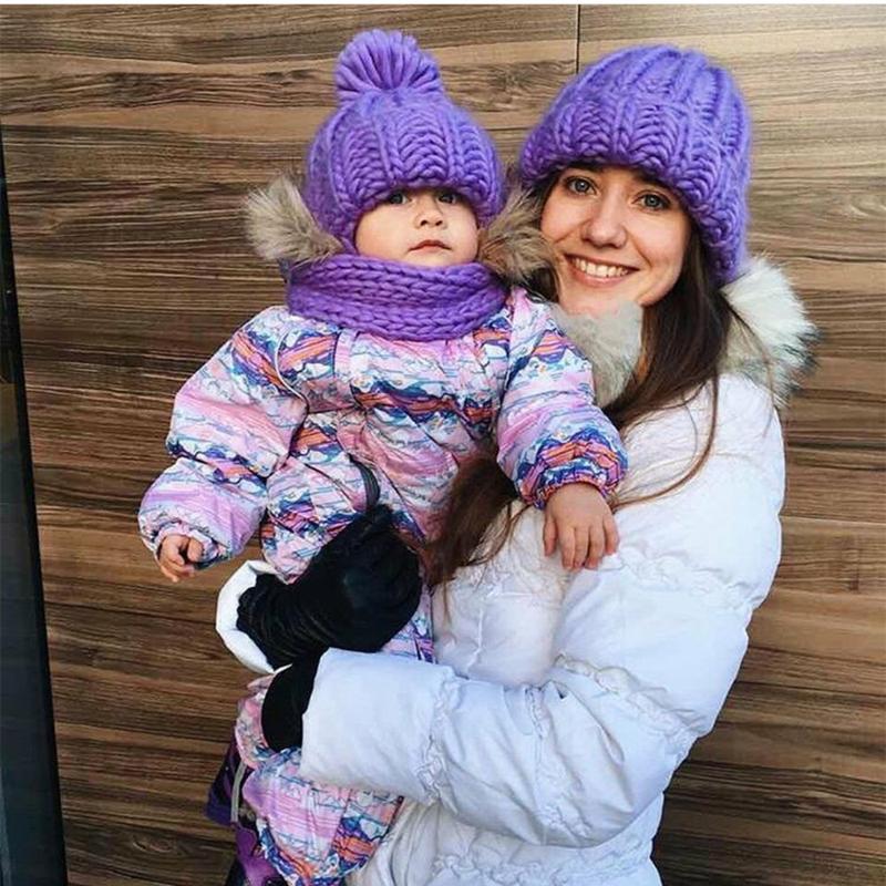 Product Introduction of Winter Knitted Beanies Hat Thick Soft Warm Coarse Large Knitted Solid Hat Female Ice Ski Bonnet Skullies Beanies Hat Cap 23