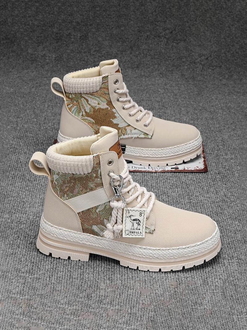 Product Introduction of Unisex's Fashionable Patchwork Design Lace Up Hiking Shoes, Casual Sporty Outdoor Shoes for Men & Women, Breathable Comfortable Sports Shoes for Daily Wear 13